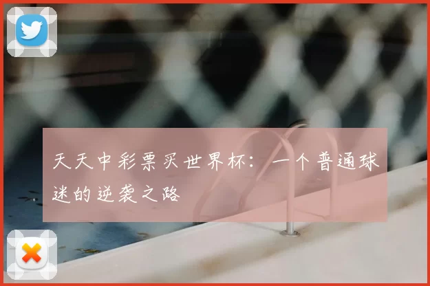 天天中彩票买世界杯：一个普通球迷的逆袭之路